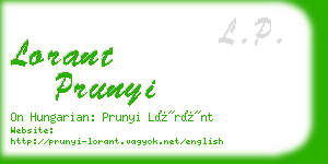 lorant prunyi business card